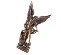 HAMPPLIES Estatua de Ángel Demonio de Resina Color Bronce, Figura Decorativa Religiosa Artesanal para Estante o Mesa, Adorno Retro para Hogar y Oficina, Decoración de Figuras Coleccionables