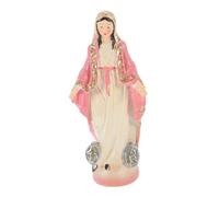 HAMPPLIES Estatua Virgen María De Resina Rosa Decorativa para Escritorio y Hogar Figura Religiosa Duradera para Decoración De Iglesia y Oficina