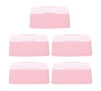 HAMPPLIES Estuche de Plástico para Toallitas Húmedas para Bebés con Tapa Abatible, Portátil para 5 Pañuelos, Color Rosa, Compacto y Resistente al Polvo, Organizador Adecuado para Viaje