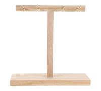 HAMPPLIES Expositor de Puntas de Uñas en Forma de T de Madera Natural, Soporte para Muestras de Manicura, Base Antideslizante, Estante Ligero para Salón y Exhibición de Arte de Uñas