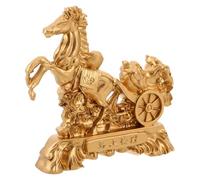 HAMPPLIES Figura de Caballo de Pie de Resina Dorada para Decoración Feng Shui del Año del Caballo 2026, Estatua Decorativa para Hogar y Oficina, Adorno Creativo para Buena Suerte