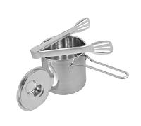 HAMPPLIES Freidora Inoxidable con Cesta y Mango Ergonómico Olla Profunda para Freír Cocina Mini Freidora para Diario Gas