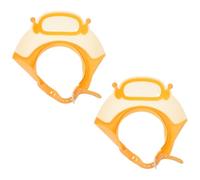 HAMPPLIES Gorro de Ducha Ajustable para Pequeños Visera Naranja, Protector de Oídos y Ojos para Baño, 2 Piezas para Lavar el Cabello del Ñiño y Uso en Viaje