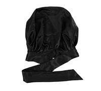 HAMPPLIES Gorro de Satén Negro para Dormir Diseño Jumbo Cómodo y Protector Solar Adecuado para Invierno y Pacientes de Quimioterapia