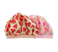 HAMPPLIES Gorros De Dormir Para Niños De Satén 2 Piezas Mix Talla Única Suaves Ligeros Para Hogar y Viaje Diseños Estampados Rosa Delfín y Sandía