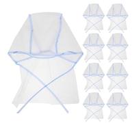 HAMPPLIES Gorros Desechables para Mechas 12 Unidades Azules Borde Protector y Protector de Cuello para Peluquería Profesional y Teñido del Cabello en Salones