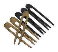 HAMPPLIES Horquillas Pelo Estilo Antiguo, 6 Piezas (3 Negras y 3 Verdes) de Madera Tipo U, Palillos Retorcidos para Moños y Recogidos Hanfu, Accesorios Vintage para Cabello Largo y