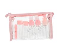 HAMPPLIES Juego de Botellas Cosméticas Reutilizables 11 Piezas Tamaño Portátil de Plástico Rojo, Dispensadores para Loción y Crema, para Cuidado Piel y Viajes