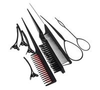 HAMPPLIES Juego De Peines Multifuncionales Para Estilismo De Cabello 9 Piezas Negras Peines Punta De Precisión Para Hombres y Mujeres Uso Profesional y Personal