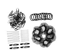 HAMPPLIES Juego de Redecilla Pelo Negro con Malla Elástica Invisible y Accesorios para Hacer Moños, Tejido Duradero Adecuado para Bailarinas y Mantener el Cabello Ordenado