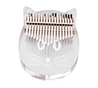 HAMPPLIES Kalimba Acrílica Transparente Forma De Gato Teclas Piano De Pulgar De Cristal Para Niño Niña y Principiantes Instrumento Musical Compacto Para y Ocasiones Especiales