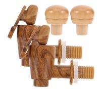 HAMPPLIES Kit Accesorio Vino 2 Sets de Tapón y Grifo de Plástico Vintage para Barriles de Vino Tinto y Blanco, Tapón Hermético Que Mantiene Frescura y Diámetro de Poste 1.1cm