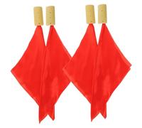 HAMPPLIES Kuaiban Chino Allegro De Bambú Para Niños, Claqueta China Tradicional De Percusión, Juego De 4 Piezas Tela Roja Para Representaciones Teatrales y Aprendizaje Musical