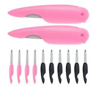HAMPPLIES Limas de Uñas Plegables de Metal Doble Cara, Mini 12 Unidades (6 Rosa 6 Negro), Herramienta Portátil para Manicura y Pedicura en Casa y Viajes