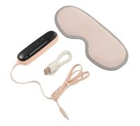 HAMPPLIES Mascarilla para Dormir Calefacción y Masajeador de Ojos Vibratorio Ajustable Antifaz Multifuncional USB Rosa Hipoalergénico y Cómodo para Aliviar Fatiga Ocular