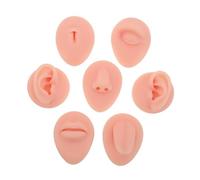 HAMPPLIES Modelo de Silicona para Práctica de Piercing con Partes Corporales Realistas Suave y Detalles Kit Portátil para Entrenamiento Oreja Nariz Boca Lengua y para Principiantes y