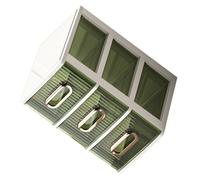 HAMPPLIES Organizador Cajonera de Escritorio de Plástico Transparente Caja de Almacenaje Multifuncional para Maquillaje Oficina y Hogar Diseño Extraíble Tipo Cajón Color Verde Elegante