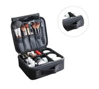 HAMPPLIES Organizador de Escritorio para Maquillaje de Oxford Negro Caja de Almacenamiento Cosmético Portátil y Ligera Maletín Organizador Duradero para Herramientas de Belleza