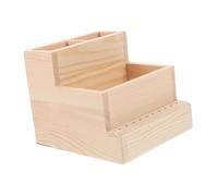 HAMPPLIES Organizador de Herramientas para Uñas con Compartimentos de Madera Caja de Almacenamiento de Gran Capacidad para Manicura Soporte para Brocas y Esmaltes para Salón y Profesional
