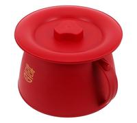 HAMPPLIES Orinal Plástico Rojo Portátil con Tapa y Cepillo para Niños Fácil de Limpiar Diseño Infantil Colorido, Adecuado para Uso en Casa y Junto Cama