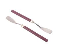 HAMPPLIES Pala para Cenizas de Moxa 2 Piezas de 17 Cm, Raspador Metálico Mango de Madera Natural, Resistente al Calor, Herramienta para Limpieza en Terapia de Moxibustión y Uso en
