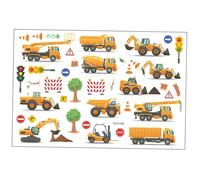 HAMPPLIES Pegatinas Infantiles de Pared Diseño de Excavadora y Semáforo Adhesivos Educativos para Habitación de Tamaño 40X60 CM Decoración Colorida para Dormitorio Infantil