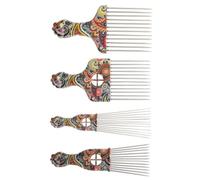 HAMPPLIES Peine Cabello Afro de Dientes Anchos Abs 4 Piezas Diseño Simple Que No Lastima el Cuero Cabelludo Adecuado para Peinar Rizos y Trenzas Varios estilos