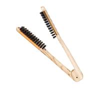 HAMPPLIES Peine Plancha De Pelo Manual Dorado Para Mujer, Peine De Doble Cara Compacto, Tamaño Pequeño, Alisador De Cabello Portátil Adecuado Para Peinados y Uso Diario
