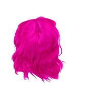 HAMPPLIES Peluca Corta Ondulada Rosa con Flequillo para Mujer, Peluca Sintética con Red Transpirable para Cosplay, Disfraces y Uso Diario, Estilo Rizado Natural