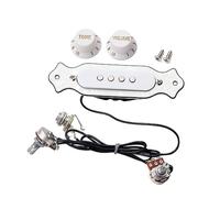 HAMPPLIES Pickup para Guitarra de Cuerdas con Control de Volumen y Magnético para Caja de Cigarro Carcasa Abs Blanca Compatible con Acústicas y Eléctricas