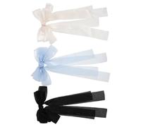HAMPPLIES Pinza Cabello Extragrande Lazo de Cinta, Clip Francés Ligero en Colores Azul, Albaricoque y Negro, Set de 3 Piezas para Peinados Vintage y Eventos Obsequios