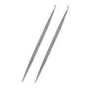 HAMPPLIES Pluma para Oído de Inoxidable, Diseño Cabeza en Forma de Cuchara, Paquete de 2 Piezas para Auriculoterapia y Detección de Puntos