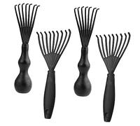 HAMPPLIES Removedor de Pelo de Cepillo Negro de Plástico, Limpiador Compacto para Peines y Cepillos, 4 Piezas para Uso en Diversas Ocasiones
