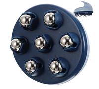 HAMPPLIES Rodillo de Bolas de Masaje Manual Azul Acero 1 Unidad Compacto para Cuerpo Cuello Pies Relajante Acupresión Uso Diario Masajeador Muscular Portátil para Bienestar y Salud