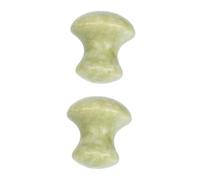 HAMPPLIES Rodillo Gua Sha de Jade Verde en Forma de Hongo para Masaje Facial Cuello, 2 Piezas Herramienta de Masaje Natural para Cuidado Piel