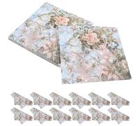 HAMPPLIES Servilletas de Papel Estampadas para Fiestas 2 Capas 20 Unidades por Paquete Diseño Floral Colorido Estampado de Peonías Papel Tisú Desechable para Cenas Graduaciones y