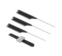 HAMPPLIES Set de 3 Peines de Punta de Silicona y Abs Pulsera Porta Horquillas para Peluquería, Accesorios Cabello Negro y Absorbente de Horquillas Metálicas