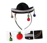 HAMPPLIES Sombrero de Fiesta México Pequeño con Bola de Peluche Gorro Divertido para Hombre y Mujer y Duradero para Eventos y Celebraciones