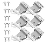 HAMPPLIES Soporte Para Micrófono Cb De Acero Inoxidable, Clip Para Colgar Radioaficionado, Paquete De 6 Unidades, Montaje Para Coche y Oficina, Compatible Radios Portátiles, Color Acero