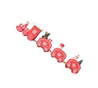 HAMPPLIES Tren de Madera Navideño Rojo Decoración Mesa Navidad Adorno Festivo para Hogar y Oficina