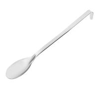 HAMPPLIES Utensilios para servir cuchara grande para servir de acero inoxidable con gancho para arroz y sopa en catering y banquetes, cuchara de metal, plata
