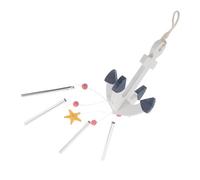 HAMPPLIES Wooden Anchor Wind Chime with Metal Bells Nautical Coastal Decor For Indoor and Outdoor Use Easy Installation Soothing Melodies Mediterranean Style Ornament
