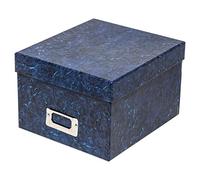 Hampton Frames | Caja de almacenamiento de fotos | Azul, 22,3x19,8x14,2 cm, capacidad 700 fotos 13x18 cm | Papel sin ácido, incluye separadores | Organización y conservación