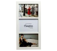 Hampton Frames GALLERY marco de fotos blanco 3 aperturas 5x7" (13x18 cm) MDF, frontal acrílico, para mesa o pared, horizontal o vertical, sin cristal