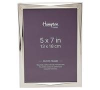 Hampton Frames Lucca marco de fotos 12,7x17,8 cm, diseño diamante, acabado plateado, frontal de cristal, trasera de terciopelo, uso vertical u horizontal, decoración