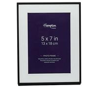 Hampton Frames MADRID M138B57 - Marco de fotos de perfil estrecho con montura biselada, color negro mate, 13 x 18 cm
