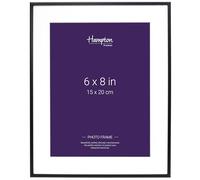 Hampton Frames Madrid - Marco de fotos de 15 x 20 cm, negro mate, perfil estrecho de 5 mm, montaje biselado, montaje independiente o de pared, diseño clásico para decoración del hogar