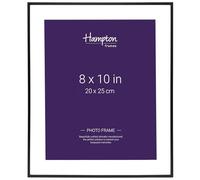 Hampton Frames MADRID M138B80 marco de fotos negro mate 20x25 cm, perfil estrecho, montura biselada, soporte de tarjeta blanco, montaje en pared o mesa horizontal/vertical