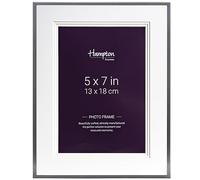 Hampton Frames MARB10M57S MARB10M57S - Marco de fotos plateado elegante con soporte, 5 x 7 (13 x 18 cm)