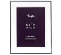 Hampton Frames MARB10M68S MARB10M68S - Marco de fotos plateado elegante con soporte, 15 x 20 cm